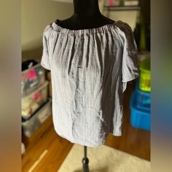 Women's Size Medium She+Sky Short Sleeve Blouse NWT - Picture 6 of 7